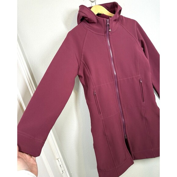 Lululemon Apres Women's 8 Long Raspberry Softshell Hooded Jacket Full Zip‎ Coat - Picture 4 of 13